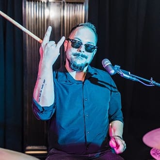 drummer posing for portrait