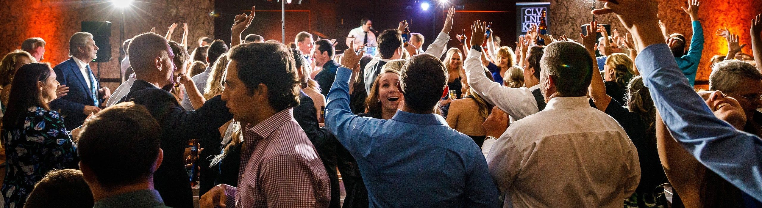 group of people celebrating at event