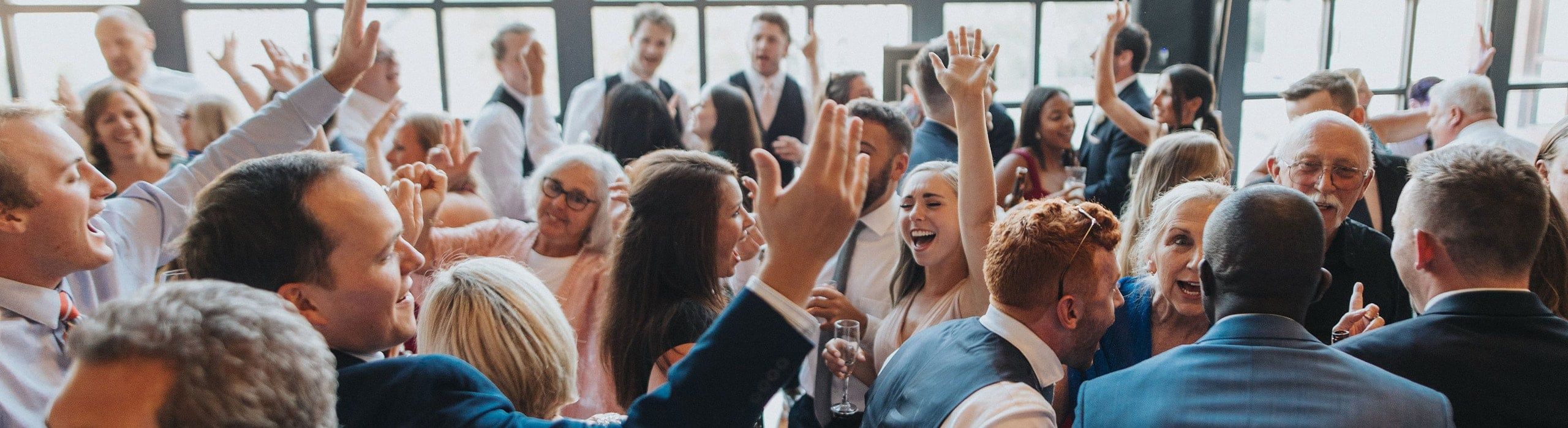 group of people celebrating close-up