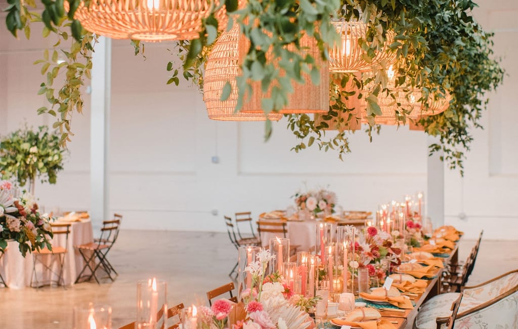 beautiful ballroom set up for wedding