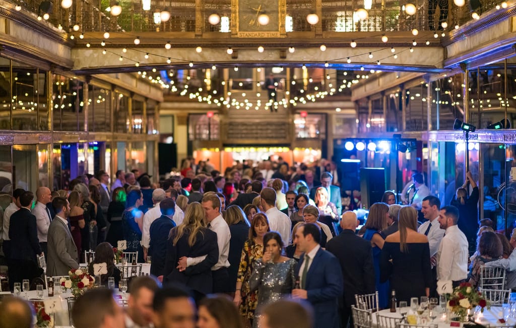 huge wedding at the arcade in cleveland